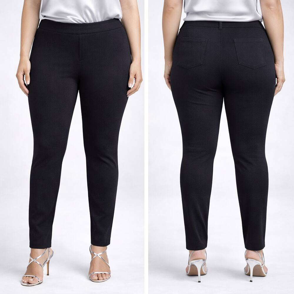 Good American Black Stretch Pants Size 18 Pull-On NWT